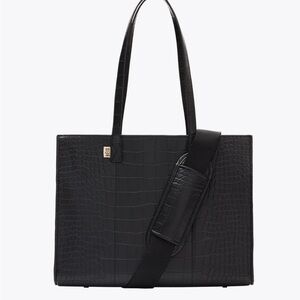 BEIS Regular Work Tote in Black Croc